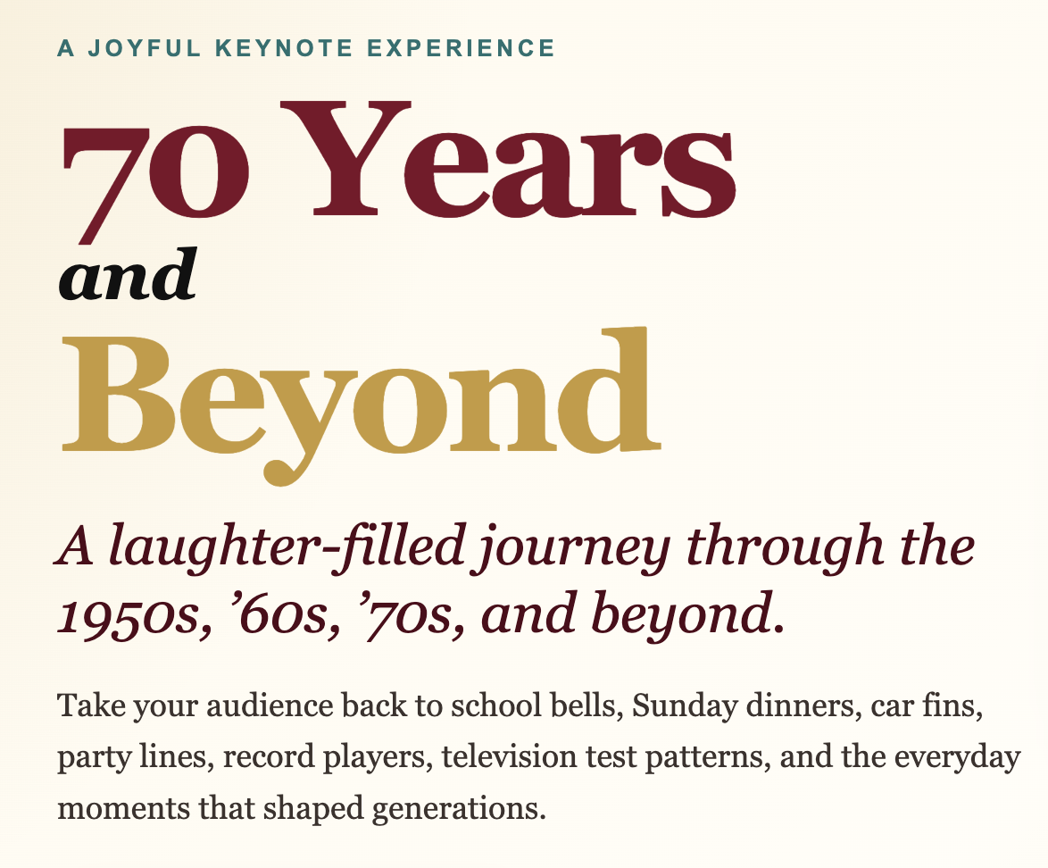 Card to 70 years website