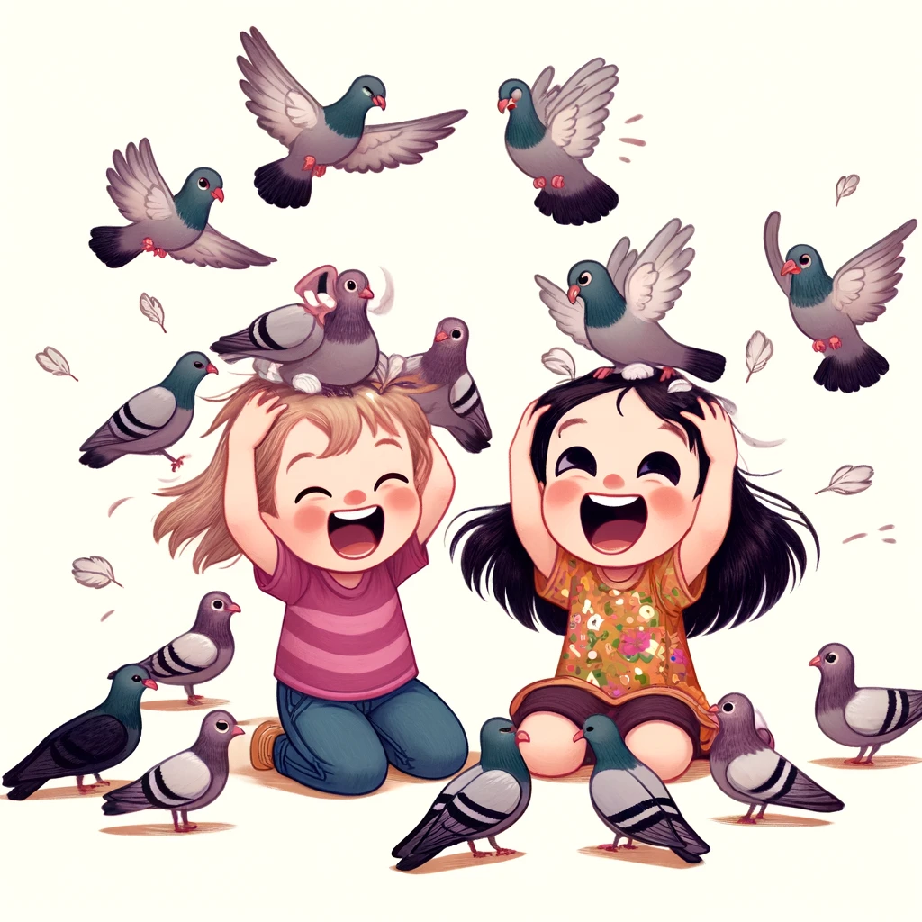 Pigeons and girls