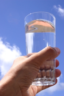 Water Glass held up to sky