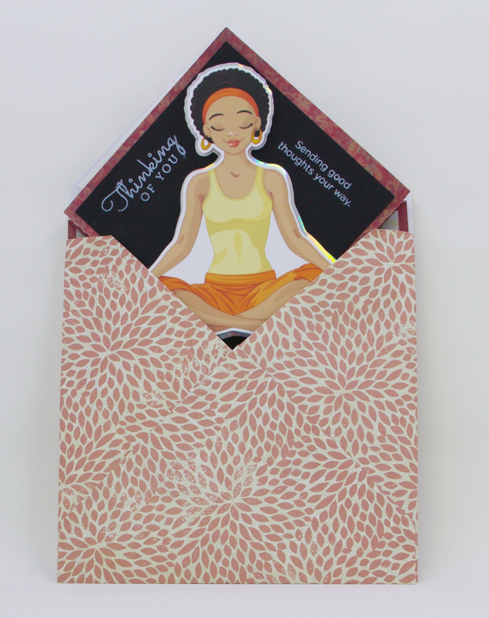 Wambui Made It: Meditation lady diamond pop up card.