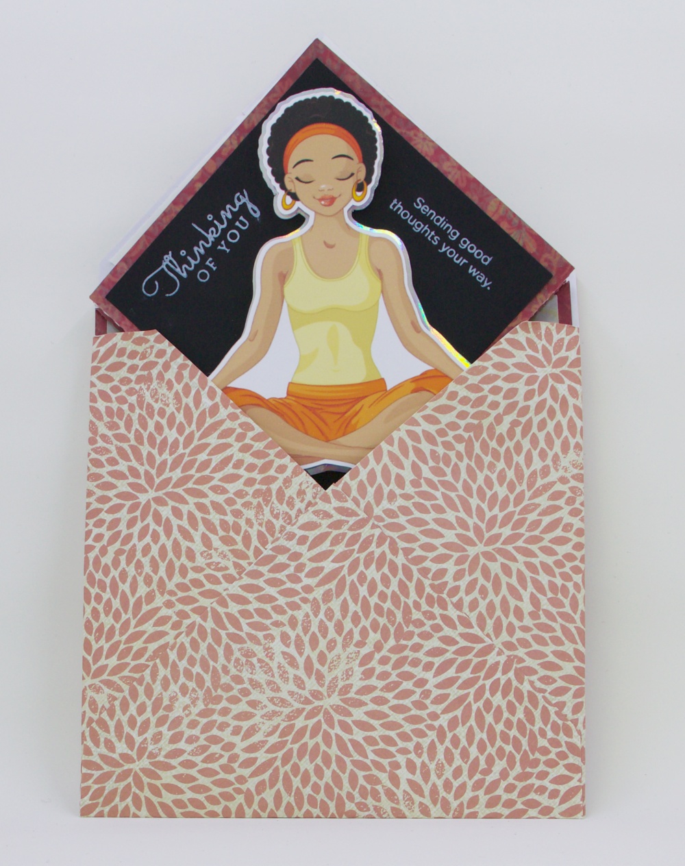 Wambui Made It: Meditation lady diamond pop-up card.