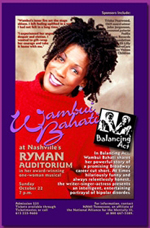 NAMI Tenn Poster for Wambui Bahati's Balancing Act at Ryman Theater